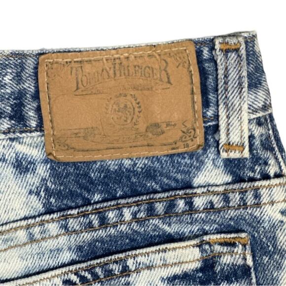 90’s Vintage Tommy Hilfiger Hand Cut & Dyed Light Distressed Jean Shorts - Picture 5 of 10